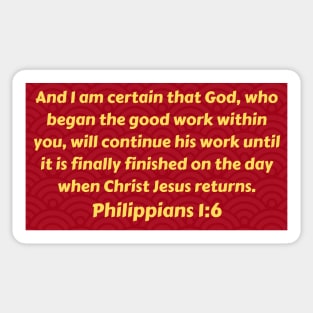 Bible Verse Philippians 1:6 Sticker